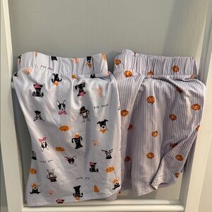 Rae Dunn Pajama Shorts with Dogs and Pumpkin Prints